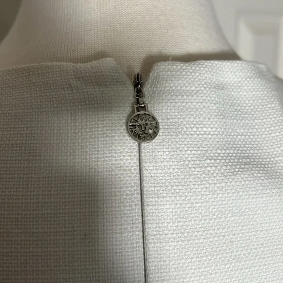 Anne Klein white & tan sleeveless career dress size 6. - Picture 3 of 9